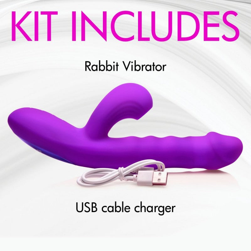 Thrusting and Sucking Silicone Rabbit Vibrator