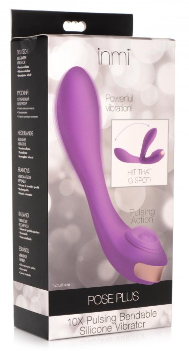 Pose Plus 10X Pulsing Bendable Silicone Vibrator，US Warehouse