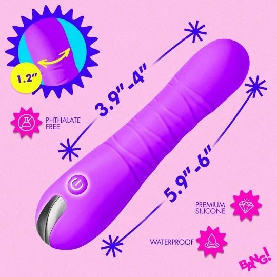 New Thrusting Silicone Dildo - Purple