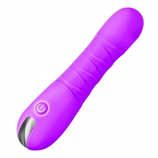 New Thrusting Silicone Dildo - Purple