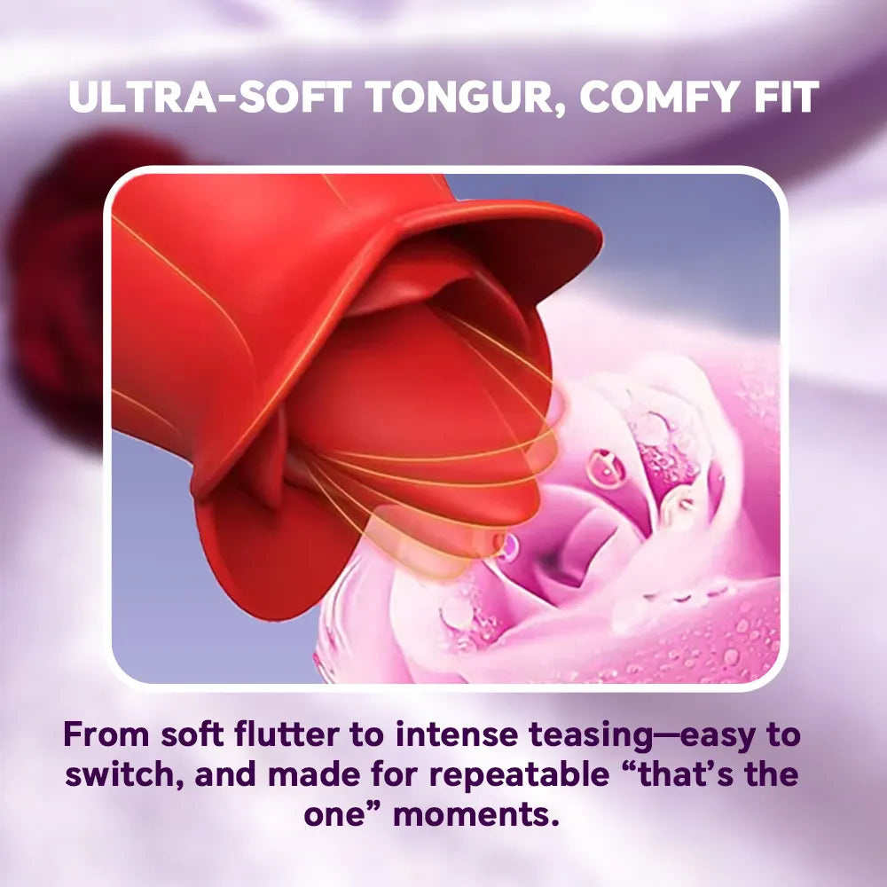 MLEM - Rose Tongue Massager Easy to Position Pleasure Toy