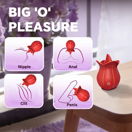 MLEM - Rose Tongue Massager Easy to Position Pleasure Toy