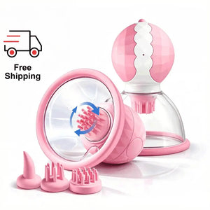 Nipora - Rotating Chest Suction Toys with 3 Chest Brushes for Foreplay