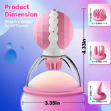Nipora - Rotating Chest Suction Toys with 3 Chest Brushes for Foreplay