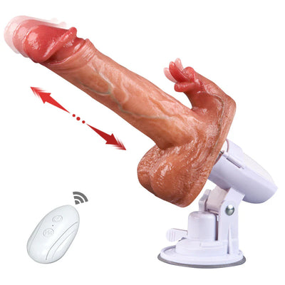 Dildo Machine- Sex Machine 90° Automatic Adjustable 8 Thrusting & Vibrating & Licking Dildos Vibrator