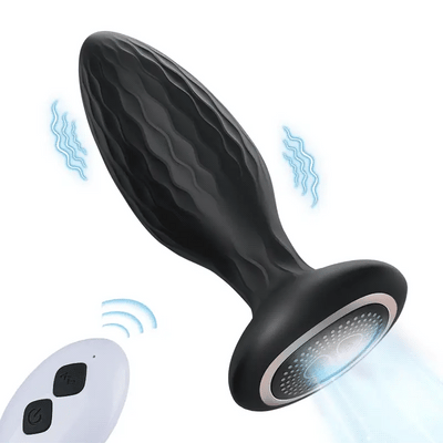 ANAL TOY-Prostate Massager 360° Rotation & Vibration Remote Control Anal Plug For Man or Couple LED Light