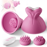 Womangift- 7 Vibrating & Rotation Nipple Toys with Replaceable Message Head For Woman