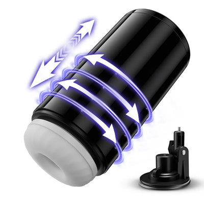 STROKER- Male Masturbator 4 in 1 Masturbator Cup  7 Thrutings & 7 Rotatings  Suction Cup Mount  Magnetic Inner Liner