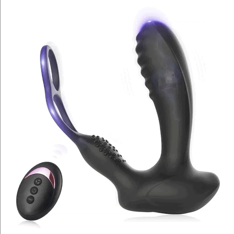 ANAL TOY-10 Vibration Modes Heating Anal Plug Double Ring