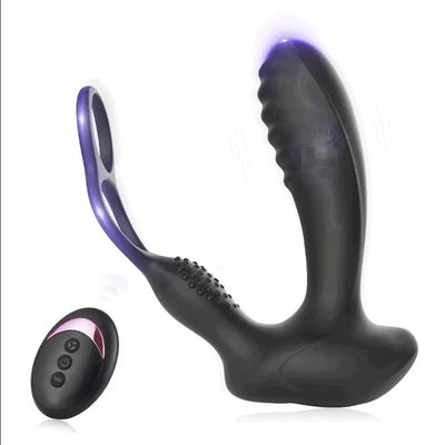ANAL TOY-10 Vibration Modes Heating Anal Plug Double Ring