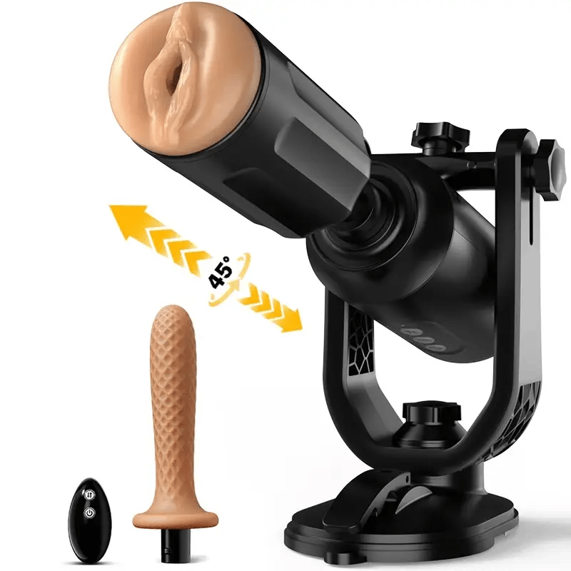 Telescopic Rotating Masturbation cup-Male Masturbator Hands Free Use Cupsland Fully Auto STROKERmatic Masturbation Cup (with stand) Thrusting Dildo