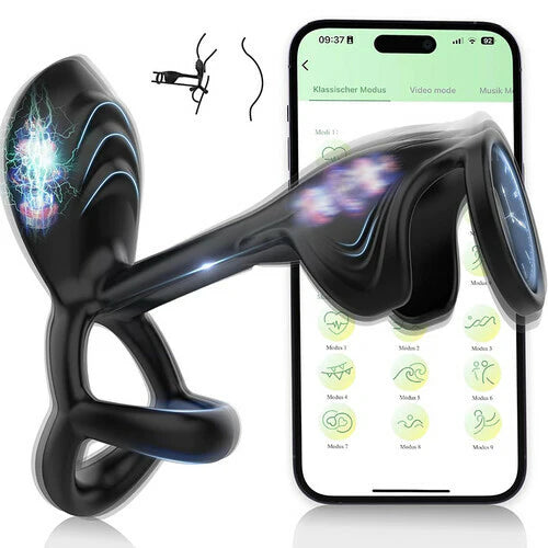 Penis Ring-IPX7 Couple Use APP Control 10 Vibrating Male Silicone For Man