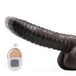 Black Dildo-9.7*1.5 in Thrusting Control Heating Dildo