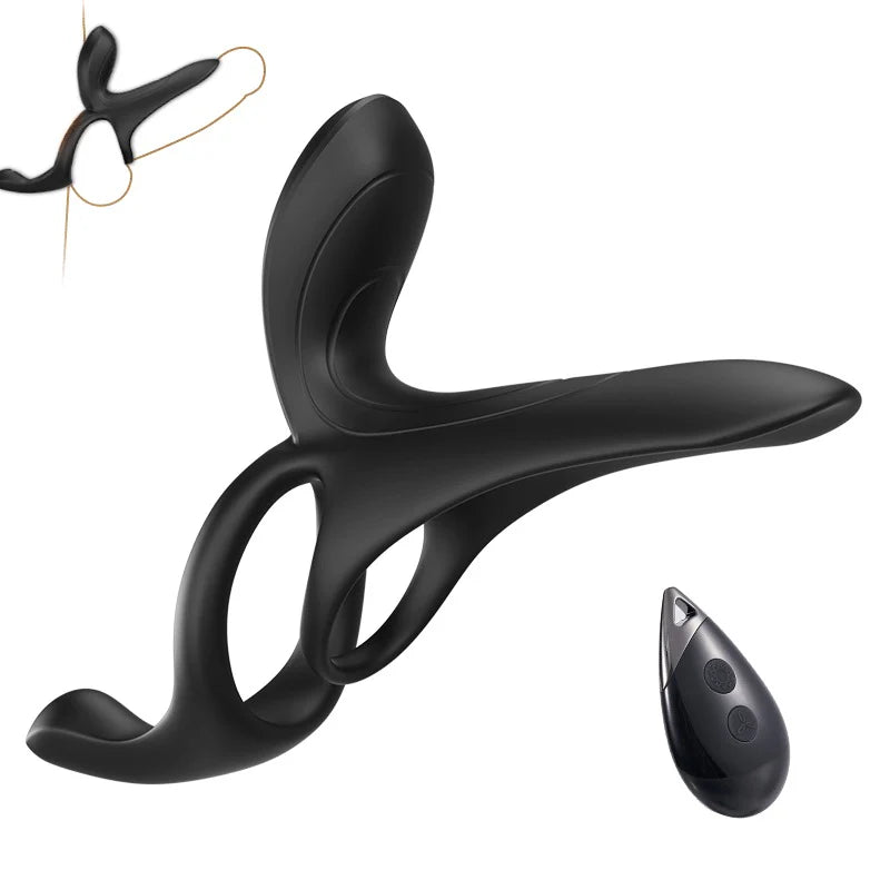 Penis Ring-IPX7 9 vibration with 3 Vibrating 3 in 1 Penis Ring
