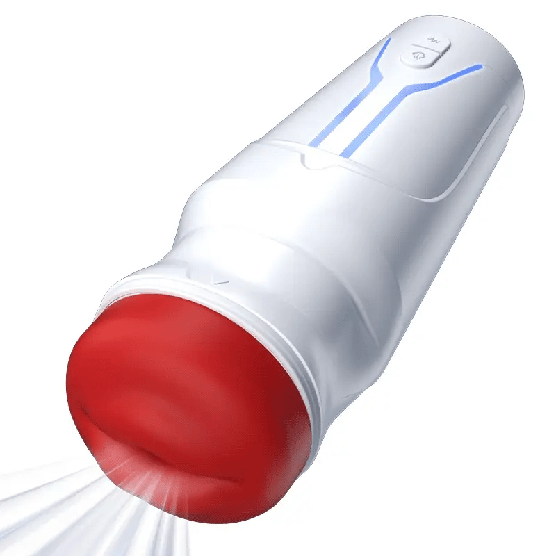 STROKER- Masturbation Cup City Lights Red Sucking Mouth Vibrating Male Stroker Male Masturbator