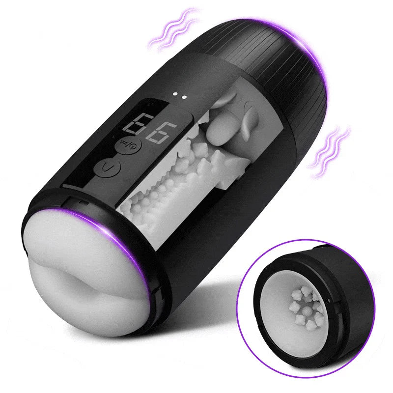 STROKER-Male Masturbator 8 Slap Tongue-Lick Male Masturbation with 2 Motors Vibration Masturbators Cup