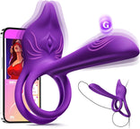 Penis Ring-4 in 1 G Spot Vibrator 10 Vibrations Mode Fox-Shaped Clitoral Stimulator