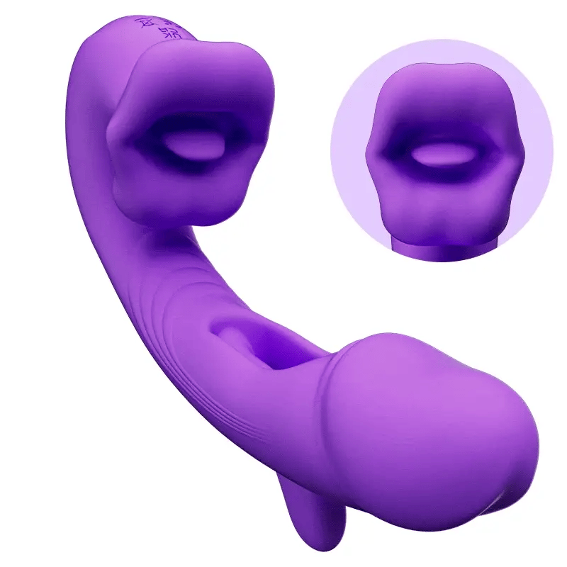 Womangift - Upgraded Mouth-Shaped 3 In 1 Flapping & Biting & Toungue Vibrator G-spot Vibrator