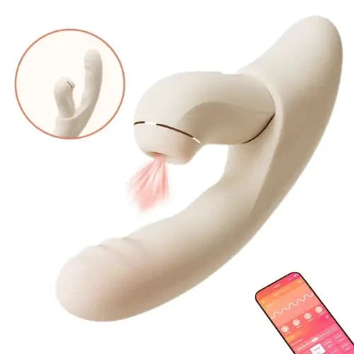 Womangift- 4 IN 1 APP Control Thrusting Sucking Heating G-spot Vibrators Detachable Stimulator Sucking Vibrator