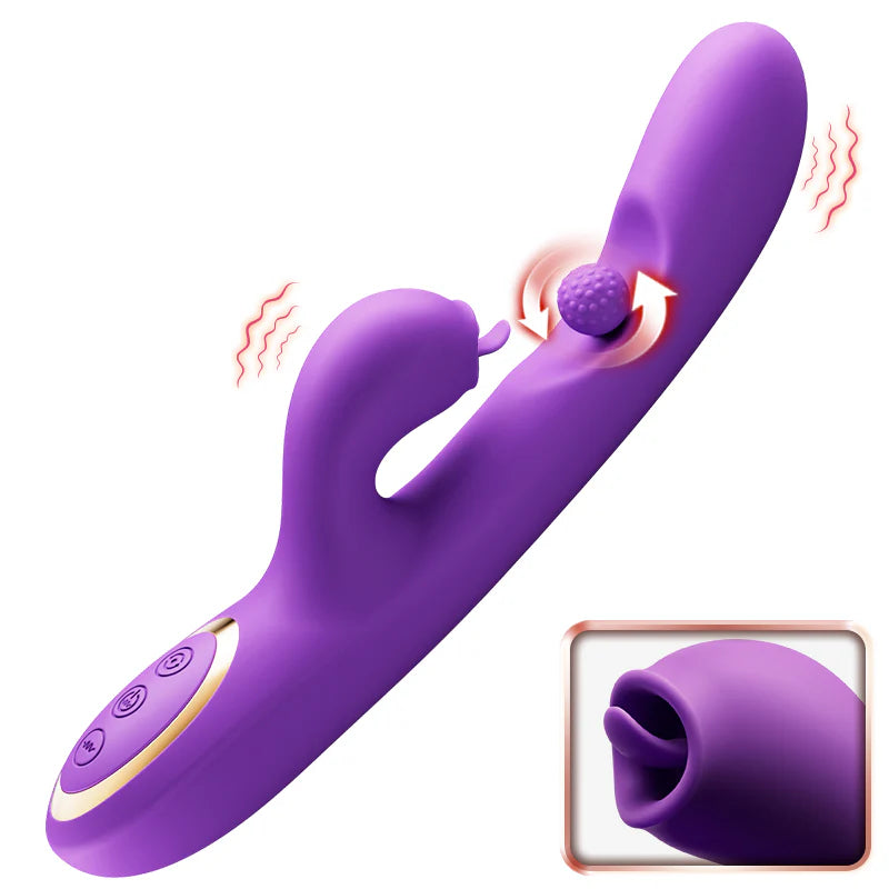 Womangift- Licking Vibrator Tongue Licking Clitoral Stimulator Vibrator With 360° Rotation Rubbing Ball Adult Toys