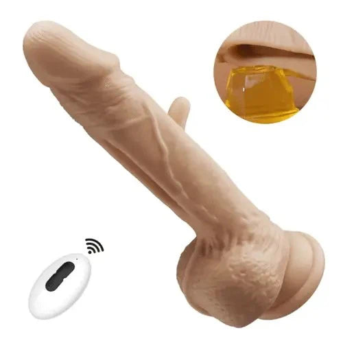 Realistic Dildo- Hollow Flapping Silicone Dildo Vibrator 8.38 IN Vibrating Dildo