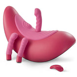 Womangift - Sex Riding Machine Solo Sex Saddle Remote Control Rotation & Vibration Sex Dildo Mount with 3 PCS Heating Flapping Sex Vibrators Set for Vagina, Clitoral, Anal Stimulation Sex Furniture for Bedroom
