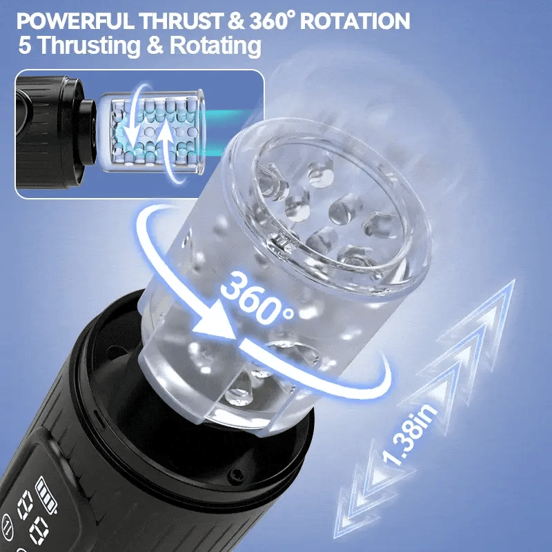 STROKER-Male Masturbator 4 Suction 5 Thrusting Rotating 3 in 1 Sex Stroker Masturbation cup