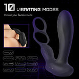 ANAL TOY-10 Vibration Modes Heating Anal Plug Double Ring