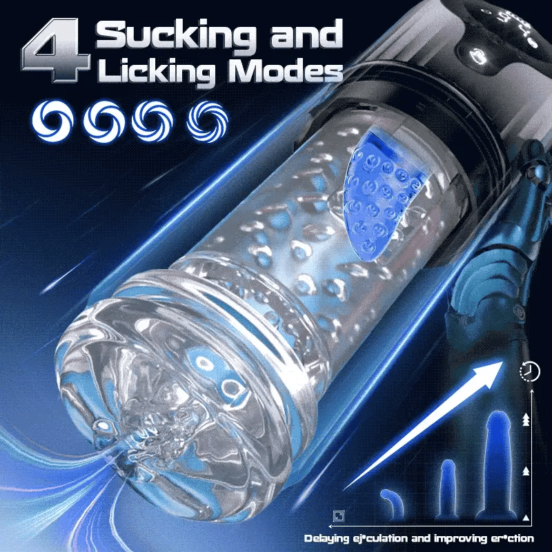 STROKER-  9 Rotating & 4 Suction & Licking Pocket Pussy One-Touch Boost Automatic Male Masturbator
