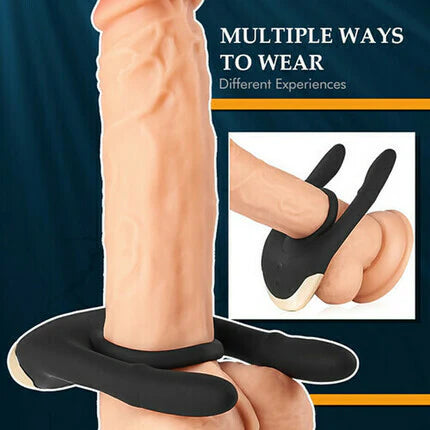 Penis Ring-Remote Control Electric Shock Vibrating Cock Ring 10 microcurrent modes