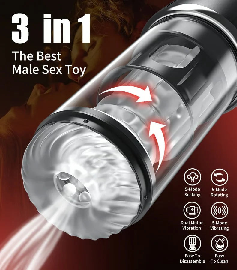 STROKER- Rotating Sucking Enjoy Inflation & Twist Massage Fun Masturbation Stroker Male Masturbator