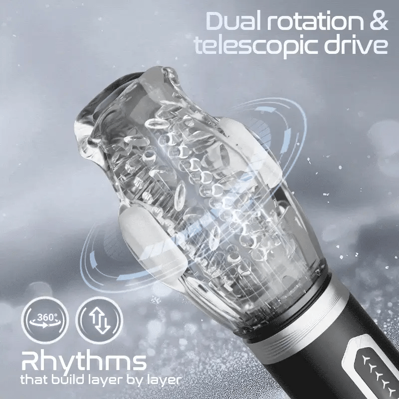 STROKER- 5 Telescopic and Rotational 7 Vibration Realistic Lip and Mouth Touch Handheld Masturbator