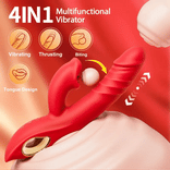 G-spot Vibrator- Licking Vibrator 4 In 1 Thrusting & Licking Biting G-spot Vibrator Tongue Clitoral Stimulator