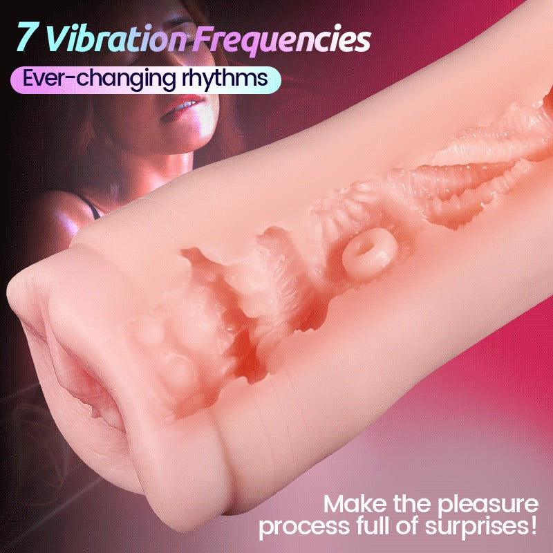 STROKER-Masturbation Cup 10 Vibrations  7 Frequencies  3 Intensities  Simulated For Male Sex Toy