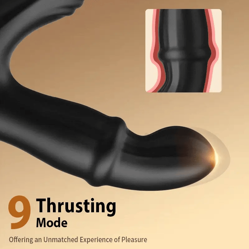 ANAL TOY-10 Vibration Mode Thrusting Prostate Massager With Double Cock Rings For Man