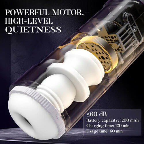 STROKER- Male Masturbator Purple Driver 7 Thrusting Stable Belt Design Male Stroker Masturbator Adult Toy