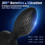 ANAL TOY-Prostate Massager 360° Rotation & Vibration Remote Control Anal Plug For Man or Couple LED Light