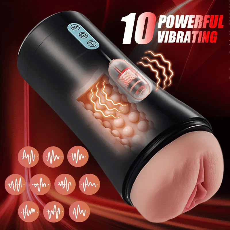 STROKER-Masturbators Cup Classic 10 Tongue Licking 10 Vibrating Male Masturbator