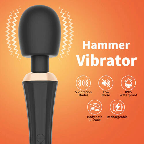 Womangift - Magic Vibrating Wand 5 Frequency 3 Speed Full Body Massage Wand Vibrators
