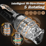 Telescopic Rotating Masturbation Cup-Male Masturbator Rotating Vibrating Masturbation Cup