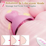 Womangift- 7 Vibrating & Rotation Nipple Toys with Replaceable Message Head For Woman