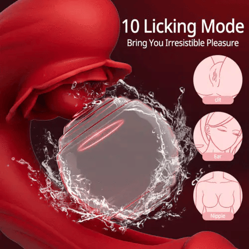 Womangift-Licking Vibrator Rose Rotation Tongue Licking Flapping Vibrator G-spot Vibrator Licking Vibrator