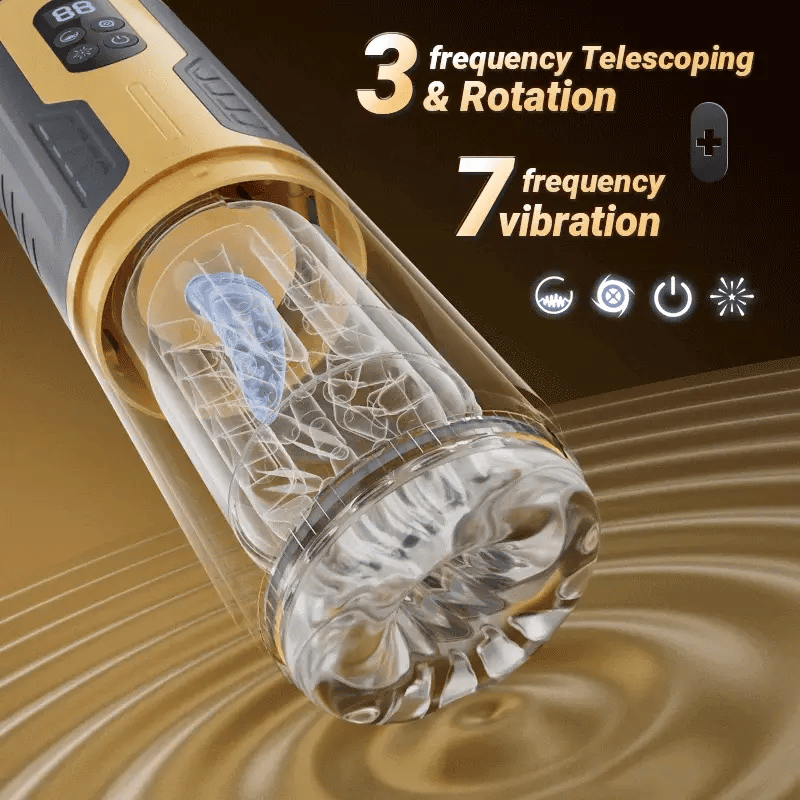 STROKER- Masturbation cup 5 IN 1 Licking Massage Thrust Rotation Vibrating Burst Stroker
