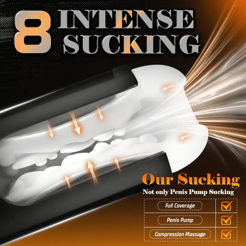 STROKER– Masturbation Cup 8 Vibration & Sucking Easy-Holding 3D Realistic Sleeve Automatic Male Masturbator