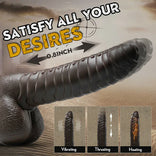 Black Dildo-9.7*1.5 in Thrusting Control Heating Dildo