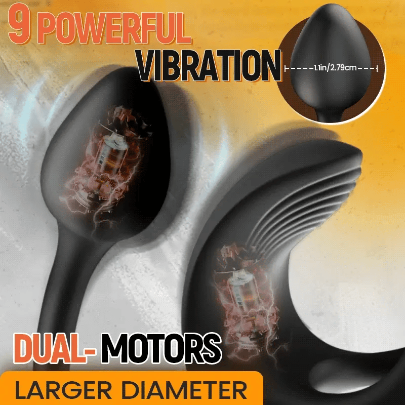 ANAL TOY-4 in 1 Ejaculation Delay Vibrating Anal Plug Prostate Massager with Penis Rings Sex Toy