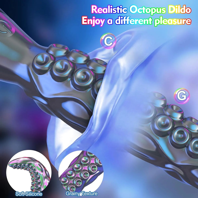 Womangift- Octopus Tentacle Clitoral Lifelike Monster Vibrating Dildos Sex Toy For Woman