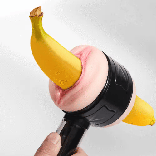 STROKER-Masturbation cup Lifelike Labia & Tight Anal 2 in 1, 3D Dual Textured Channel , 10 Vibration, Dual Motors