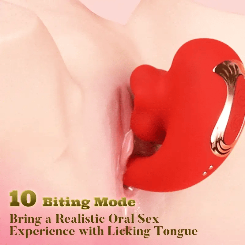 Womangift- Tongue Licking Vibrator with 10 Biting Clitoral Stimulators G-spot Vibrator
