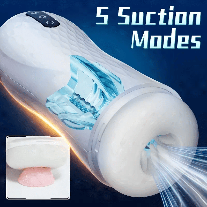 STROKER-Male Masturbator Language Voice Male Stroker Masturbator With Heated Base, 5 Suction 10 Vibration Masturbators Cup